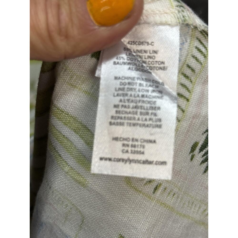 Corey Lynn Calter Dress Womens XS White Linen Lemon Print Puff Sleeve Sundress - Picture 11 of 14